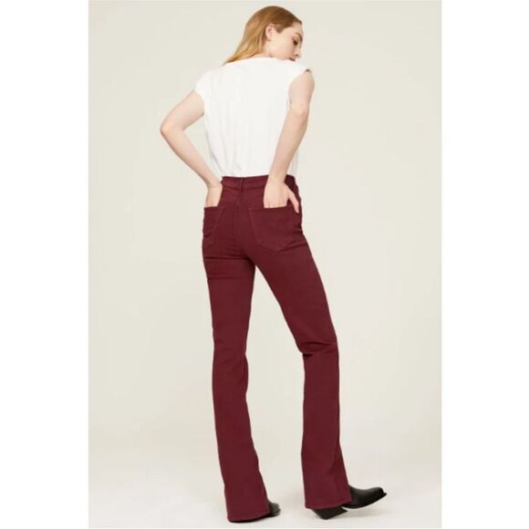 Mother The Rascal Sliced Up Heel Jeans Size 24, Burgundy, NWT  $248 - Picture 4 of 10